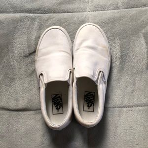 White Slip On Vans
